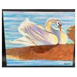 Original Swan Painting by Blue Bond 20×16