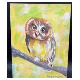 Original Owl Painting by Blue Bond 16×12