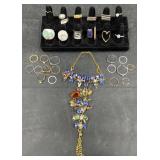 Rhinestone Bracelet Ring& Assorted Rings