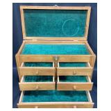 Wooden Storage Box w Drawers