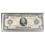 1914 $20 Federal Reserve Note w Blue Seal