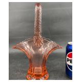 Westmoreland Pink Glass Tall Basket