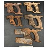 5 Antique Wood Saw Handles