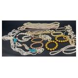 Faux Pearl Necklaces & Bracelets Lot