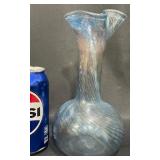 Hand-Blown Caithness Style Blue Art Glass Vase