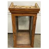 Wood & Glass Lighted Curio Display Cabinet