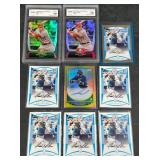8 Baseball Cards- Graded Mike Trout, Jesus Montero