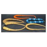 5 Bohemian Coconut Wood Stacking Disc Necklaces