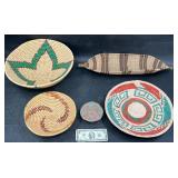 5 Handmade Native Baskets  Africa & America