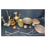 Lot of Copper & Brass  Vases, Plates +