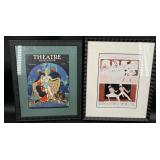 2 Framed Theatre Magazine Covers  1913 & 1922