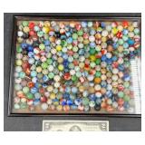 Vintage Glass Marbles Collection in Display