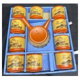 Vintage NIB Japanese Kufah Pottery Tea Set w Box