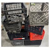 8 Assorted Plastic Storage Crates
