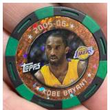 Kobe BryantNBA Topps Lakers Green Foil Poker Chip