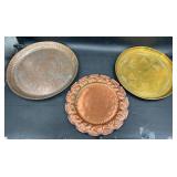 3 Vintage Large Oval Platter  Gregorian, Brass+