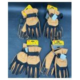 4 Pairs New Firm Grip Winter Work Gloves Sz L
