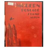 Red Modern Postage Stamp Album w 1000 Stamps