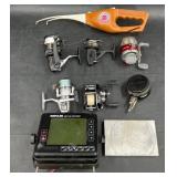 Vntg Fishing Lot  Reels, Pocket Fisherman, Finder