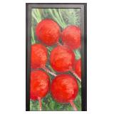 Framed Original Radishes Painting by Blue Bond