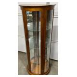 Curved Front Wood Curio Display Cabinet