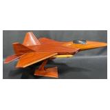 F-22 RaptorWooden Airplane Jet Model on Stand