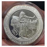 1 oz .999 Fine SilverOregon Trail Coin