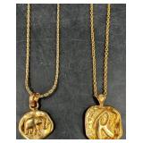 2 Yam Israel Necklaces  Elephant & Monogram R