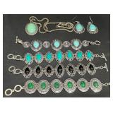 4 Fashion Bracelets w Necklace & Earrings Set