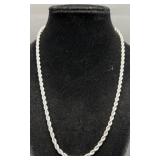 14KT White Gold Plated GLD 4mm 20" Rope Chain
