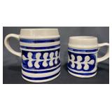 2 Williamsburg Pottery Stoneware Mugs