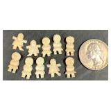 10 Mini Eskimo Hand Carvings From Walrus