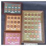 4 Framed British Coin Sets Edward VII, George V+