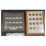 Framed George VI & Elizabeth II Coin Sets