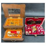 2 Jewelry Boxes w Assorted Fashion Jewelry