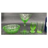 Uranium Glassware  Bowl, Martini Glass, Tumbler+
