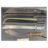 4 Assorted Machetes  Gerber +