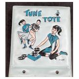 Vntg Tune Tote Record Holder w 14 Records 45rpm