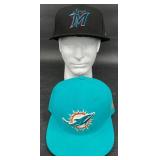 2 hats  Miami Marlins & Miami Dolphins