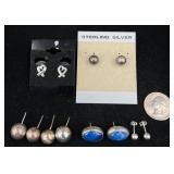 6 Pairs Assorted Sterling Silver Earrings