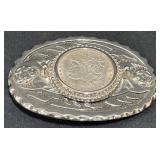 Ornamental Belt Buckle w 1882 Morgan Silver Dollar