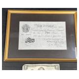 Framed Bank of England 5 Pound Promissory Note