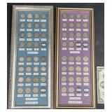 2 Framed George VI & Elizabeth II Coin Sets