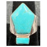 DTR Jay King Sterling Silver Turquoise Ring Sz 10