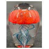 Oregon Coast Art Glass Jellyfish Paperweight