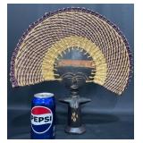 Wooden Ghana AshantiAkua'baFertility Doll Fan