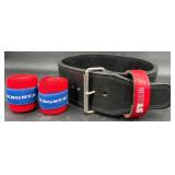 XL Weightlifting Belt & 2 Wrist Support Straps