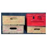 The Pop Shoppe Plastic Crate & 3 Vntg Pepsi Crates