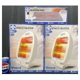 2 Sealy Space Heaters & Sealy Heating Pad