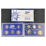 2001 S US Mint Proof Set w State Quarters & COA